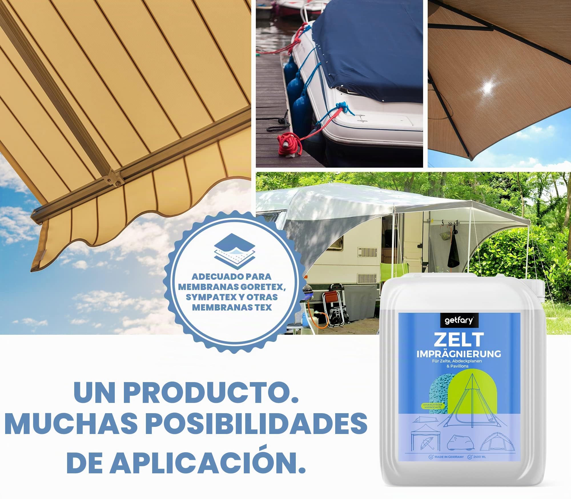 Spray impermeabilizante para tiendas de campaña y pabellones 3L – Premium Spray On impregnación para exteriores