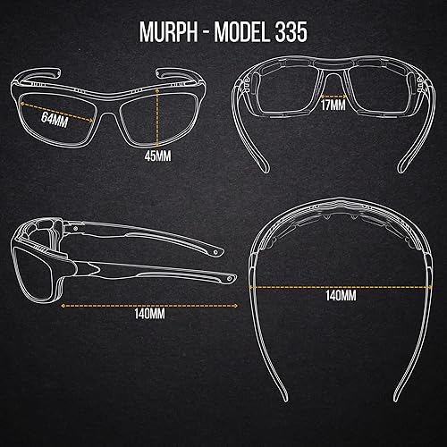 Miniatura 4 de WYND Blocker - Gafas de sol envolventes Airdam para motocicleta, conducción, pesca, navegación (Negro mate, Ámbar)