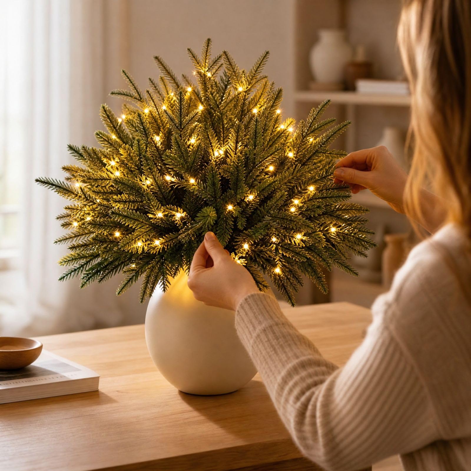 Twinkling Tree Enchanted Evergreen Pine with Lights, Christmas Decorations