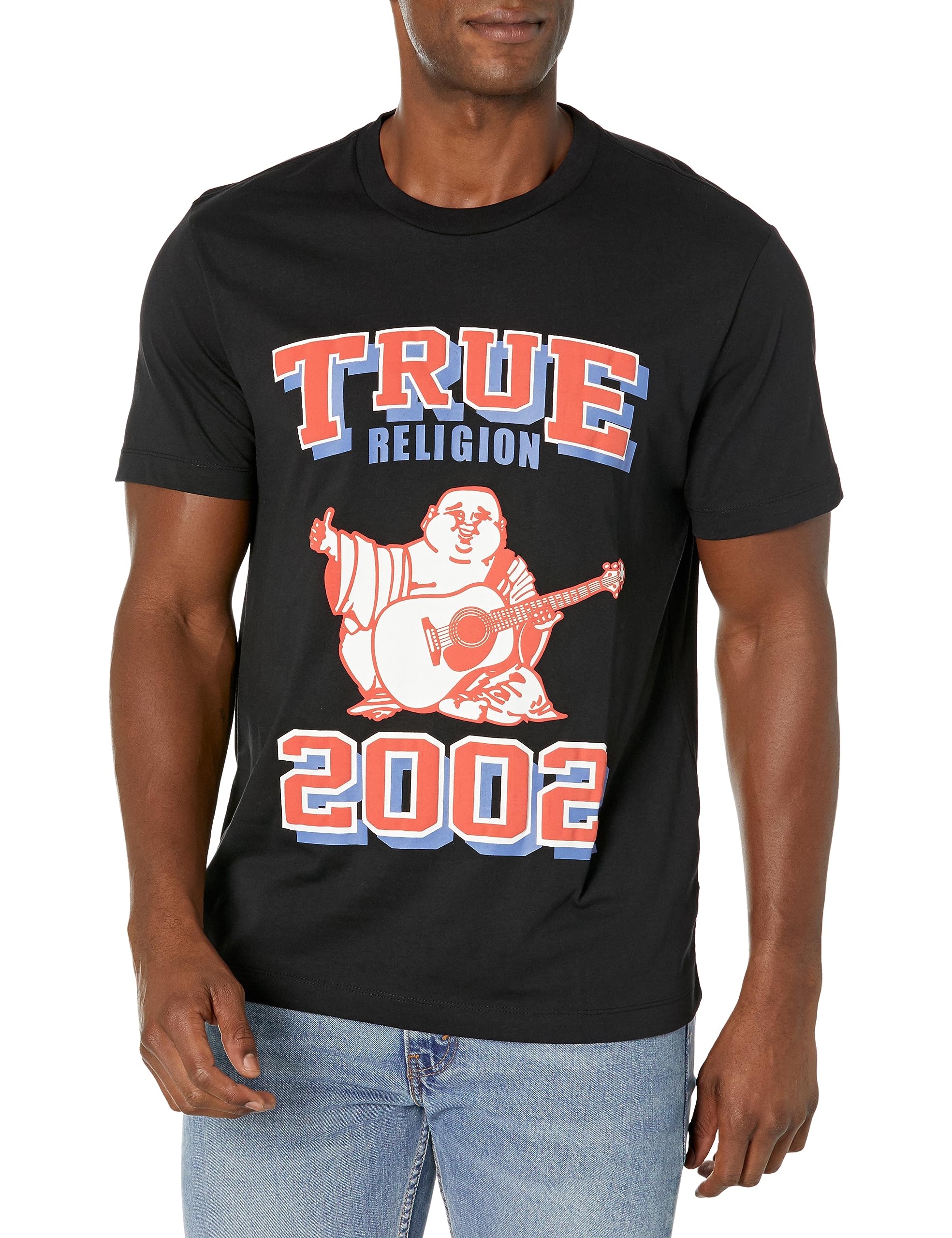 TRUE RELIGIONMen's Tr 2002 Buddha Tee, Jet Black, Medium