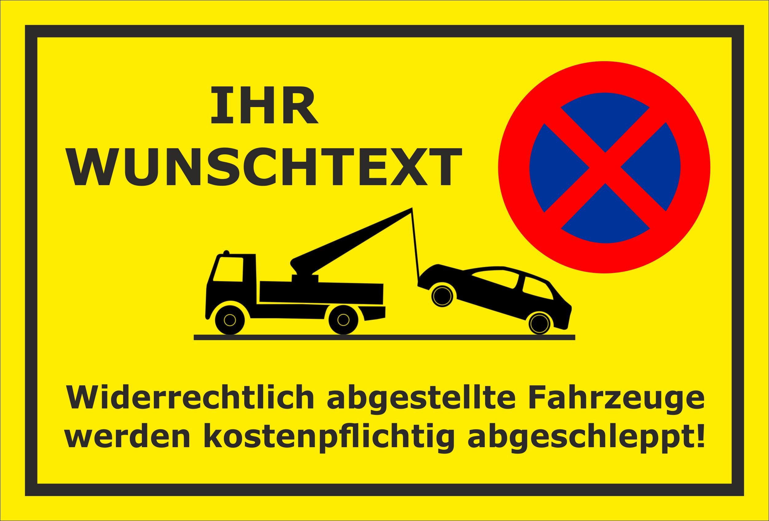Parken Verboten Schild – Personalisiert Mit Deinem Wunschtext – Wetterfest Aus Alu/Hartschaum – Einfache Montage Für Einfahrt & Privatparkplatz