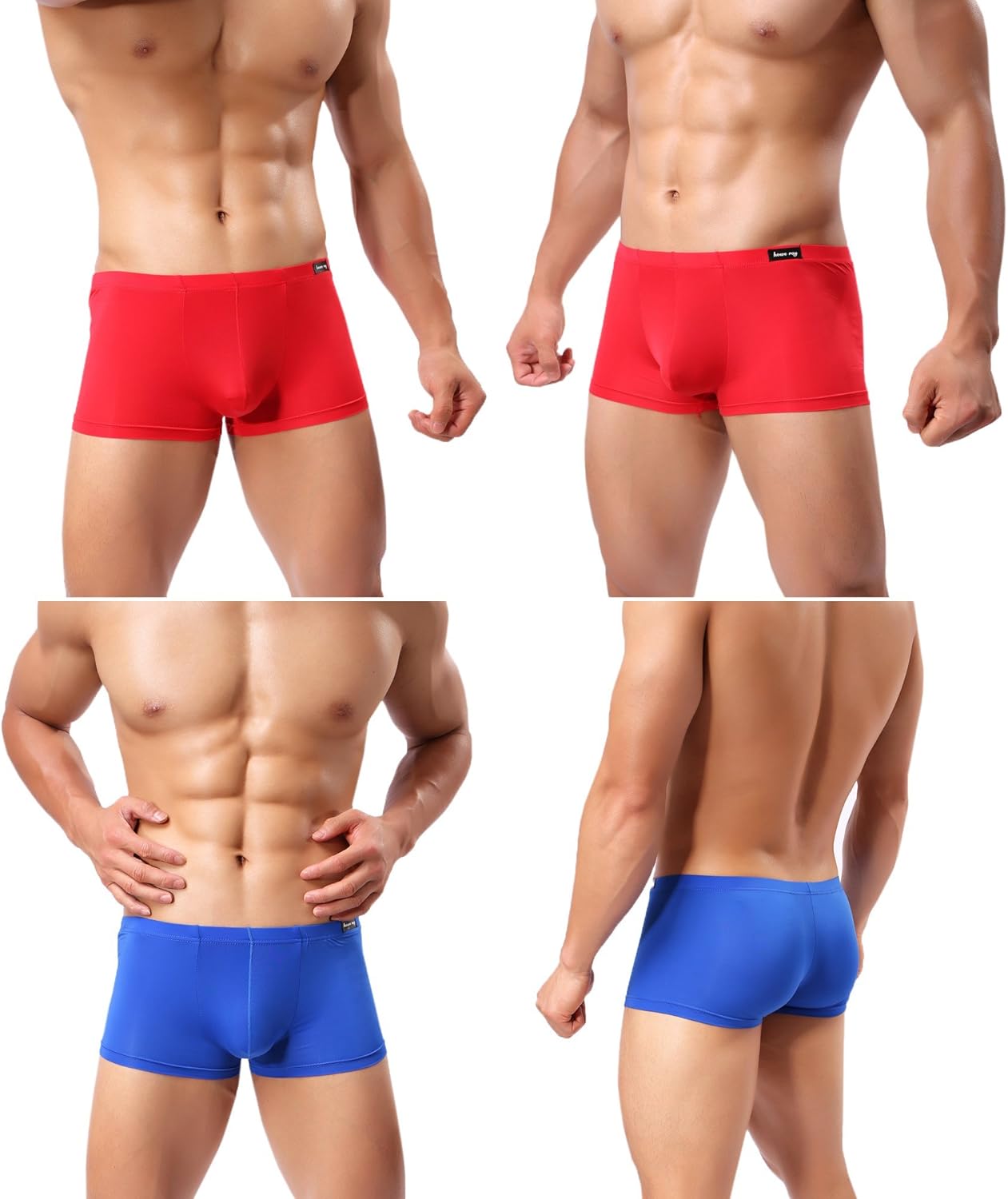 Gudan Mens Silky Underwear Sexy Seamless Boxer Briefs - Image 6
