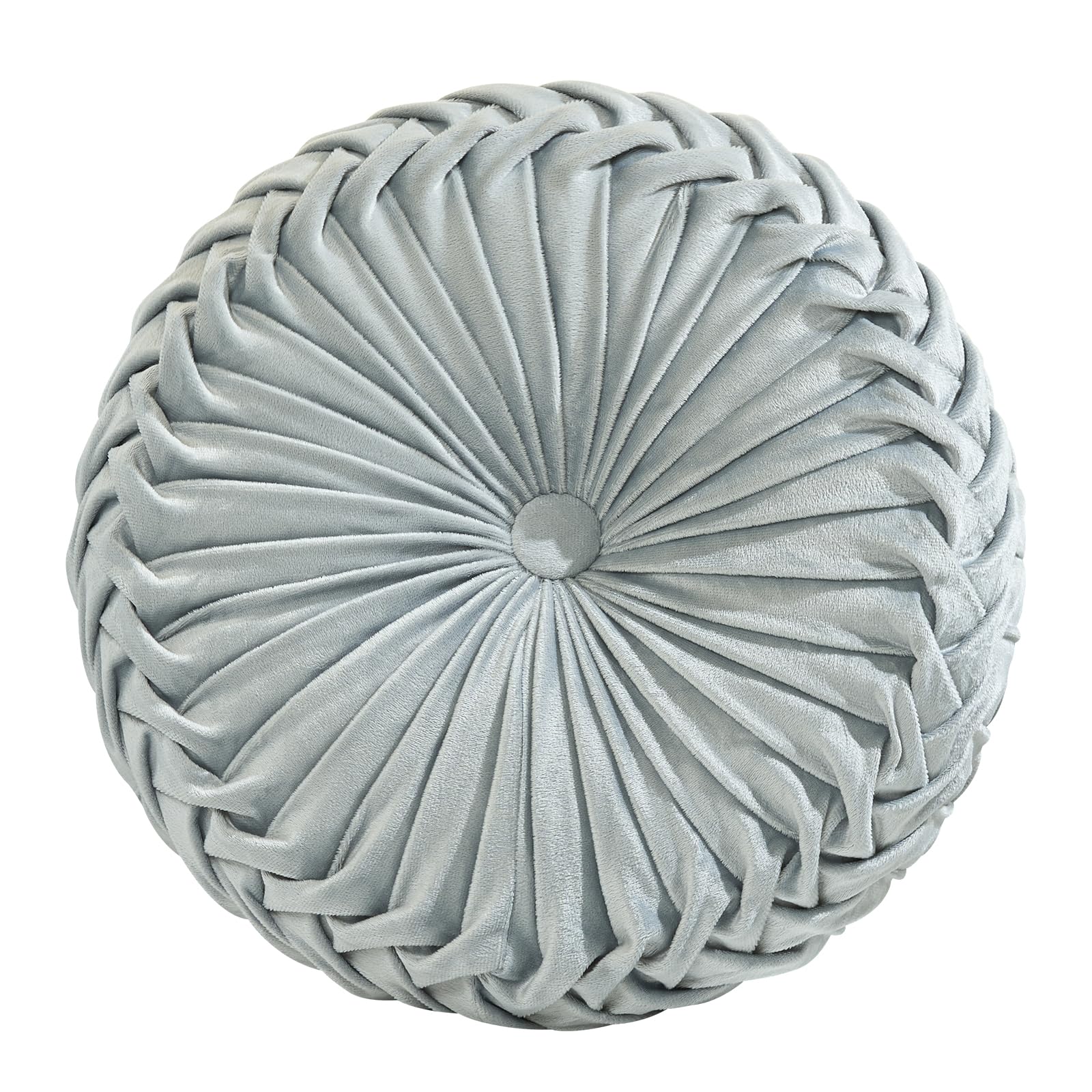 Round Throw Pillow 15.7inch Soft Round Floor Pillow Handmade Pleats Round Pillow Cushion for Couch Velvet Decorative Throw Pillow for Sofa Bed Living Room