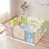 Fortella Cloud Castle Baby Playpen, Folding, Colorful Design, Set of 14, Large, High Type, Height 24.4 inches 62 cm, Toy Panel, Door Opening, Easy Assembly, Baby Circle, Baby Gate, Place On, Compact