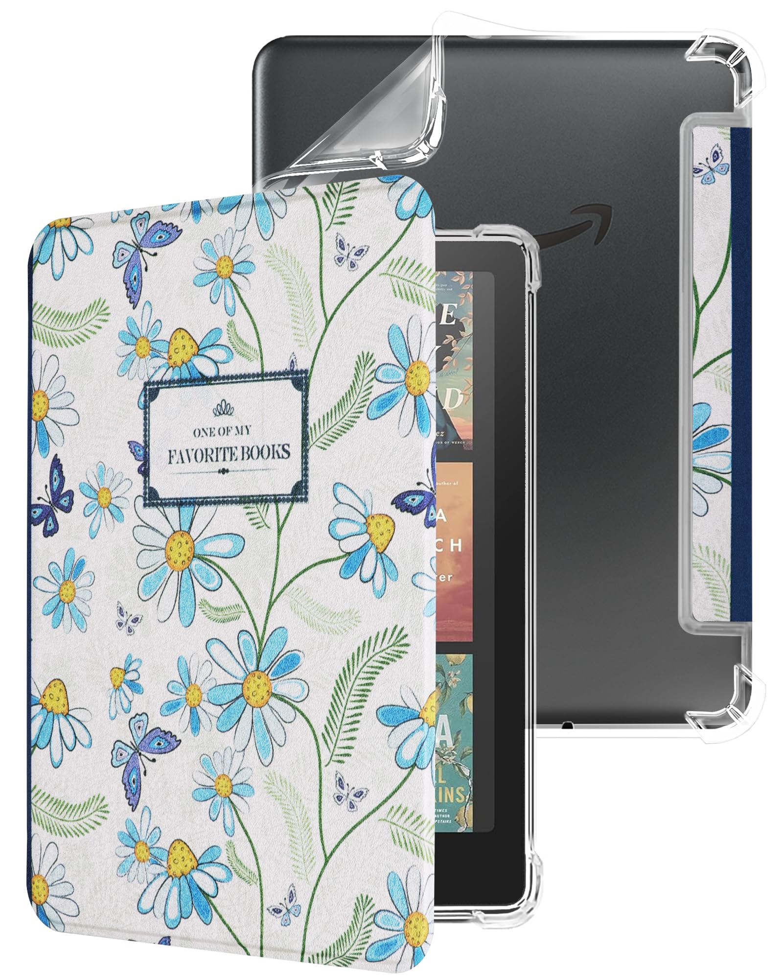 WALNEW Custodia per Kindle Paperwhite 12a generazione 2024 da 7 pollici e Kindle Colorsoft Signature Edition, custodia protettiva posteriore in morbido TPU trasparente per Kindle Colorsoft 2024