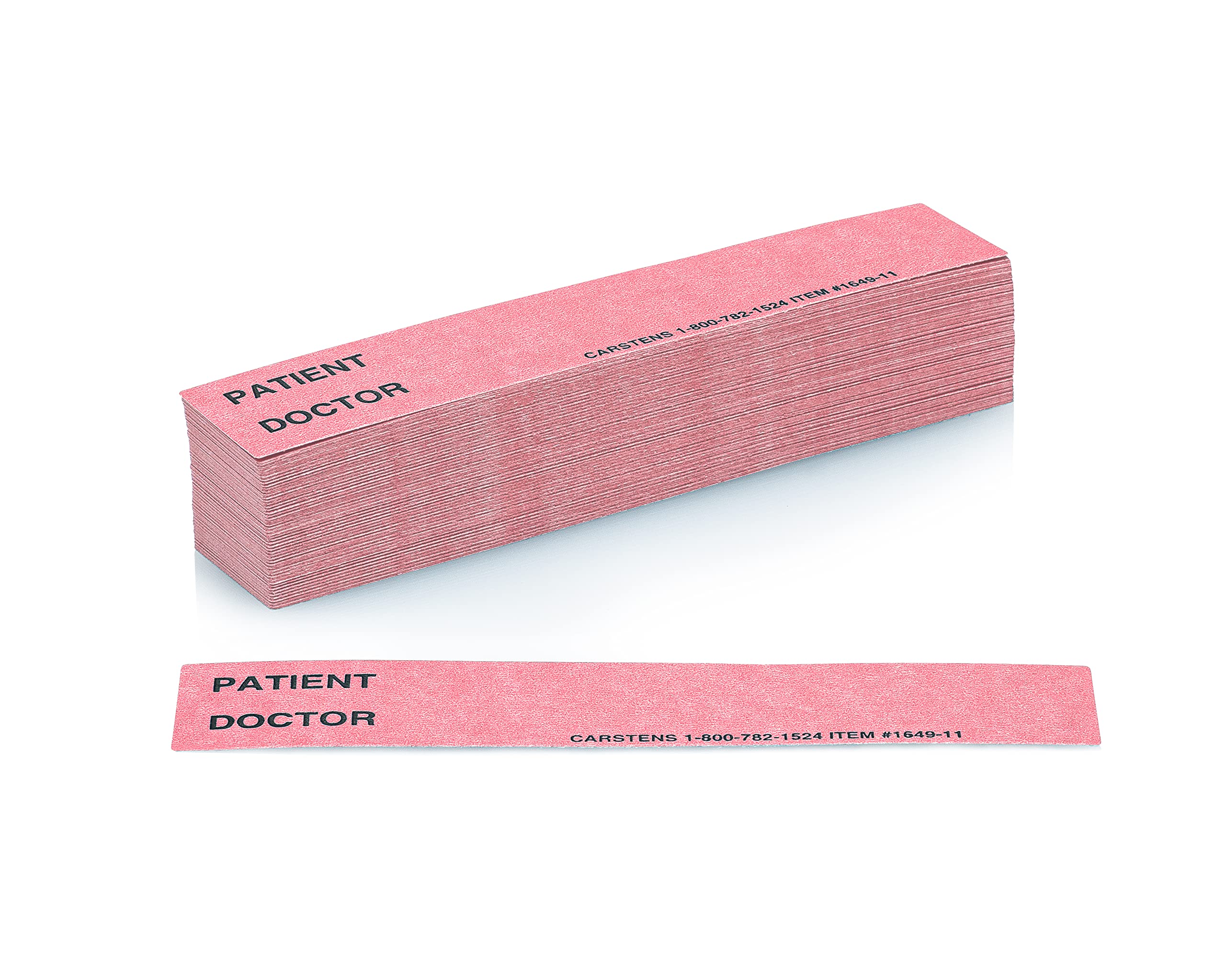 Carstens - Pink Patient/Doctor Preprinted ID Cards for 1.5 – 4” Ring Binder Spines - Pack of 100 (1649-04) - Ideal Medical Record Labels for 3 Ring Binders
