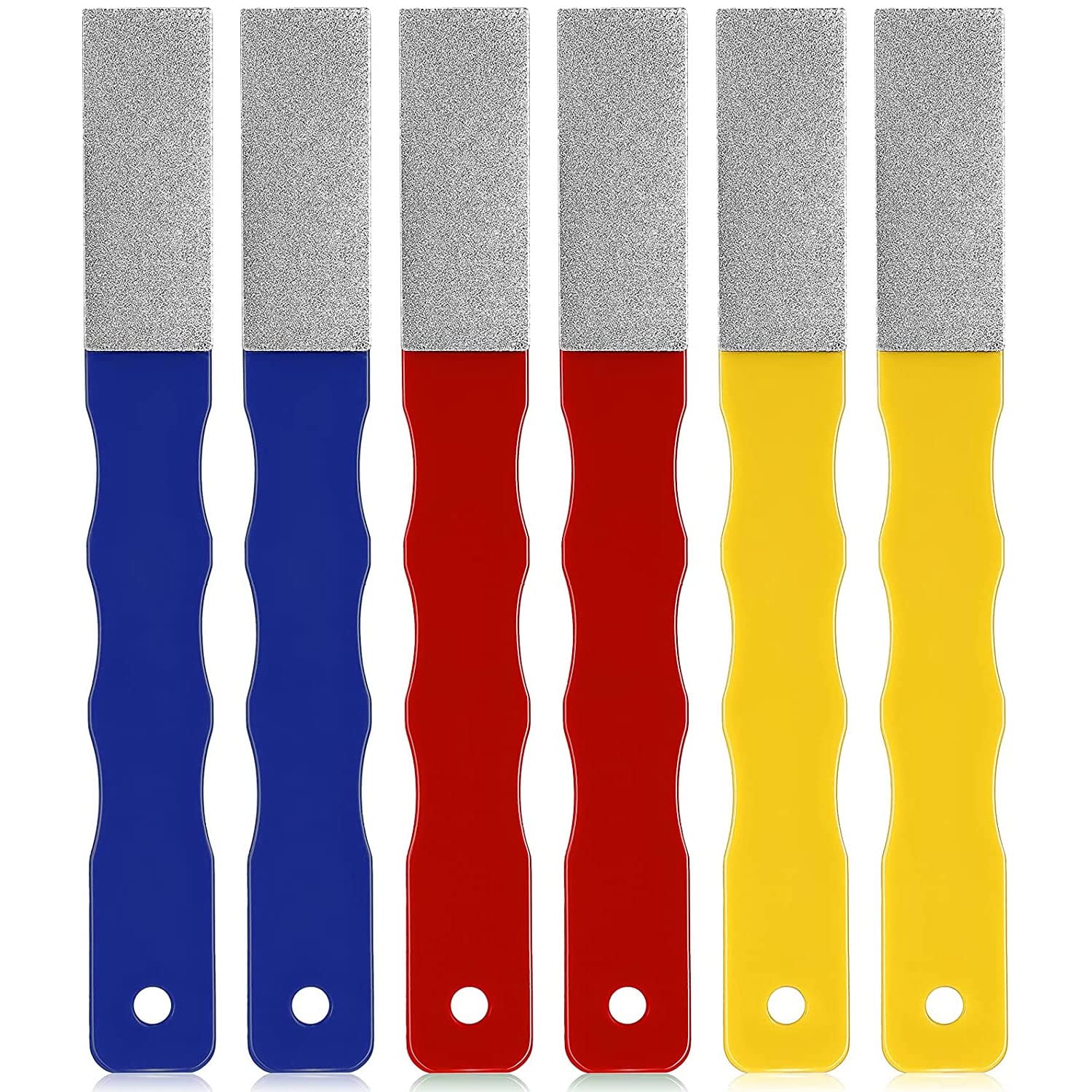 TERRIFI6-Piece Color-Coded Diamond Sharpening Stone Set - Premium Knife Sharpeners for Outdoor & Hunting Gear