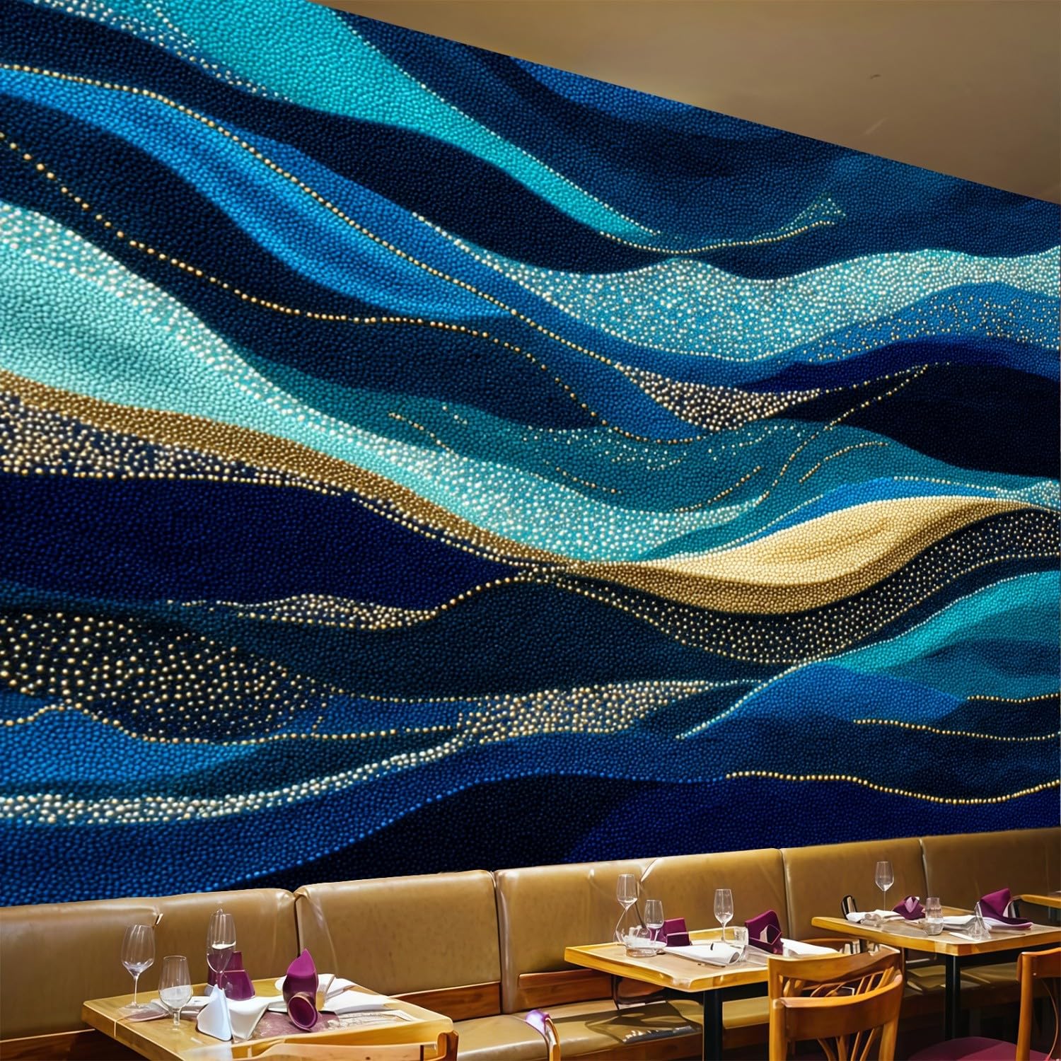 Papier Peint Panoramique Intissé Bleu Décoration Intérieure