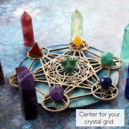 Miniatura 301 de Amazing Gemstone Larvikite Merkaba Crystal – Estrella de Merkaba metafísica de 1 pulgada para meditación – Cristal tetraedro energético y piedras