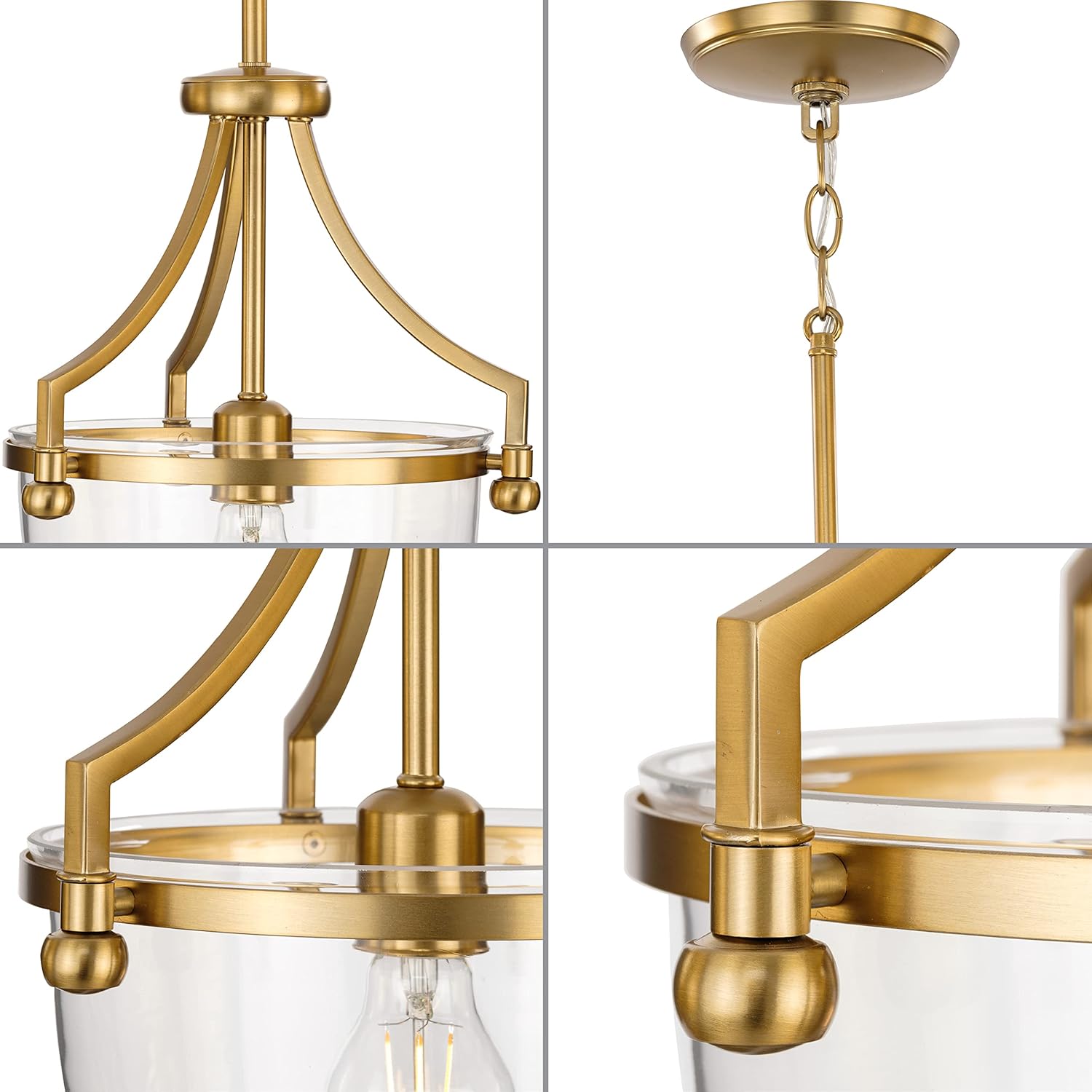 Parkhurst Collection 11-1/2 in. 1-Light Brushed Bronze Mini-Pendant Clear Glass