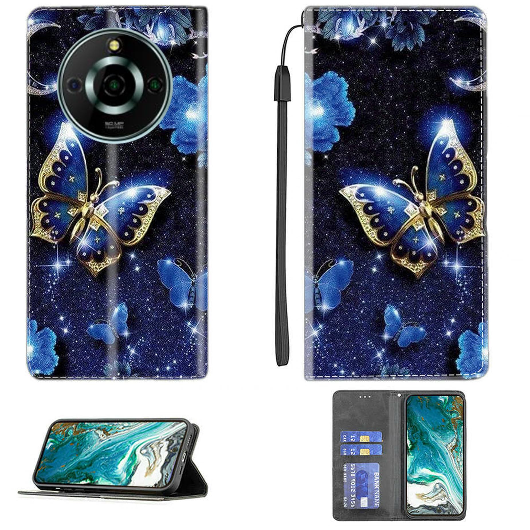 Cover Per Blu Bold N3 Con Vetro Temperato 9H E Supporto Anello – Custodia Rigida PC + Silicone Morbido, DJH-NN - 3