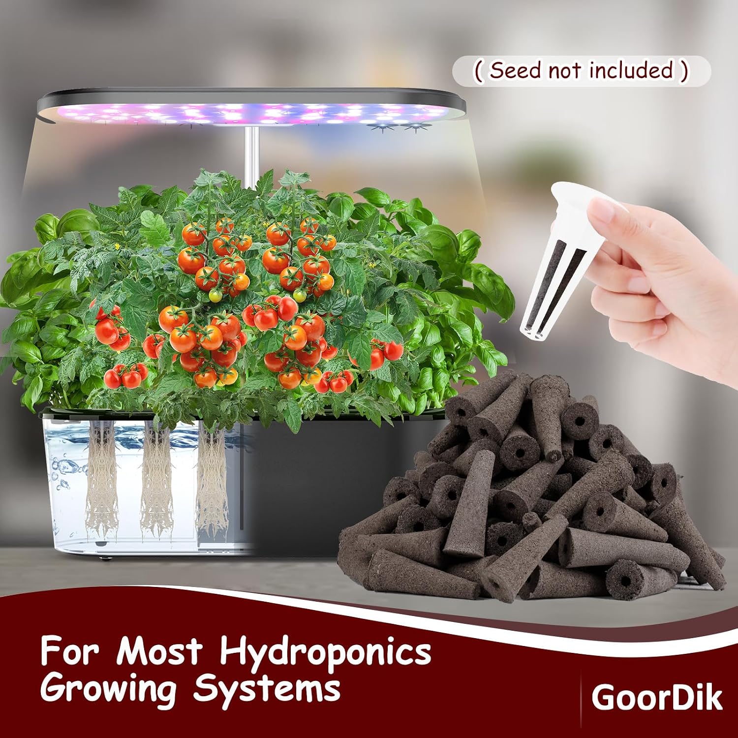 121 pcs Seed Pod Kit for Aerogarden - Grow Anything Kit for Indoor Hydroponics Growing System, Hydroponics Pods Supplies with 30 Grow Sponges, 30 Pod Labels, 30 Grow Baskets, 30 Grow Domes, 1 Tweezers