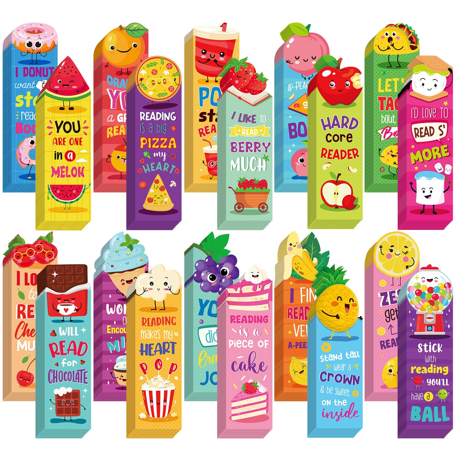 Lincia 300 marcapáginas perfumados para rascar y oler, marcapáginas con temática de frutas para niños, varios marcapáginas perfumados, bonitos marcadores para estudiantes, adolescentes, amantes de la