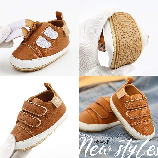 RVROVIC RVROVIC Baby Boys Girls Sneakers Anti-Slip Oxford Loafer Flats Infant Toddler PU Leather Soft Sole Baby Shoes in use