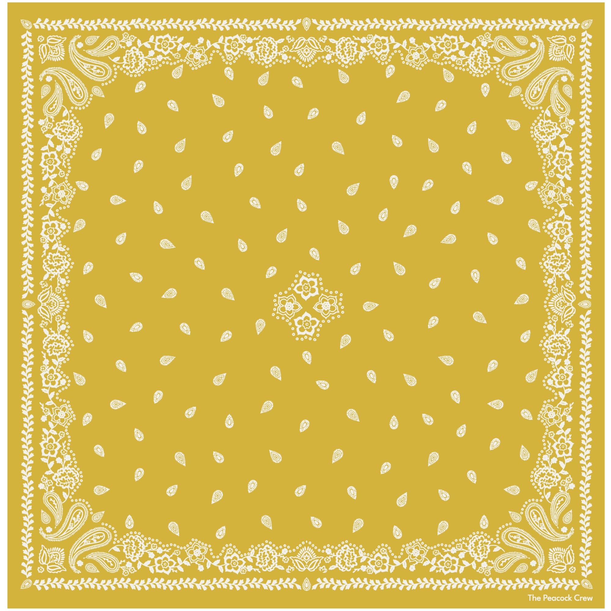 The Peacock Crew Premium Soft Cotton Designer Bandana for Men and Women 22x22 in