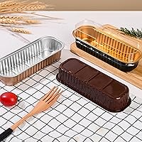 Vista 7 de Mini Moldes para Hornear Pan con Tapas y Cucharas (Paquete de 50, 6.8oz) Moldes Rectangulares de Papel de Aluminio para Hornear Recipientes Bandejas