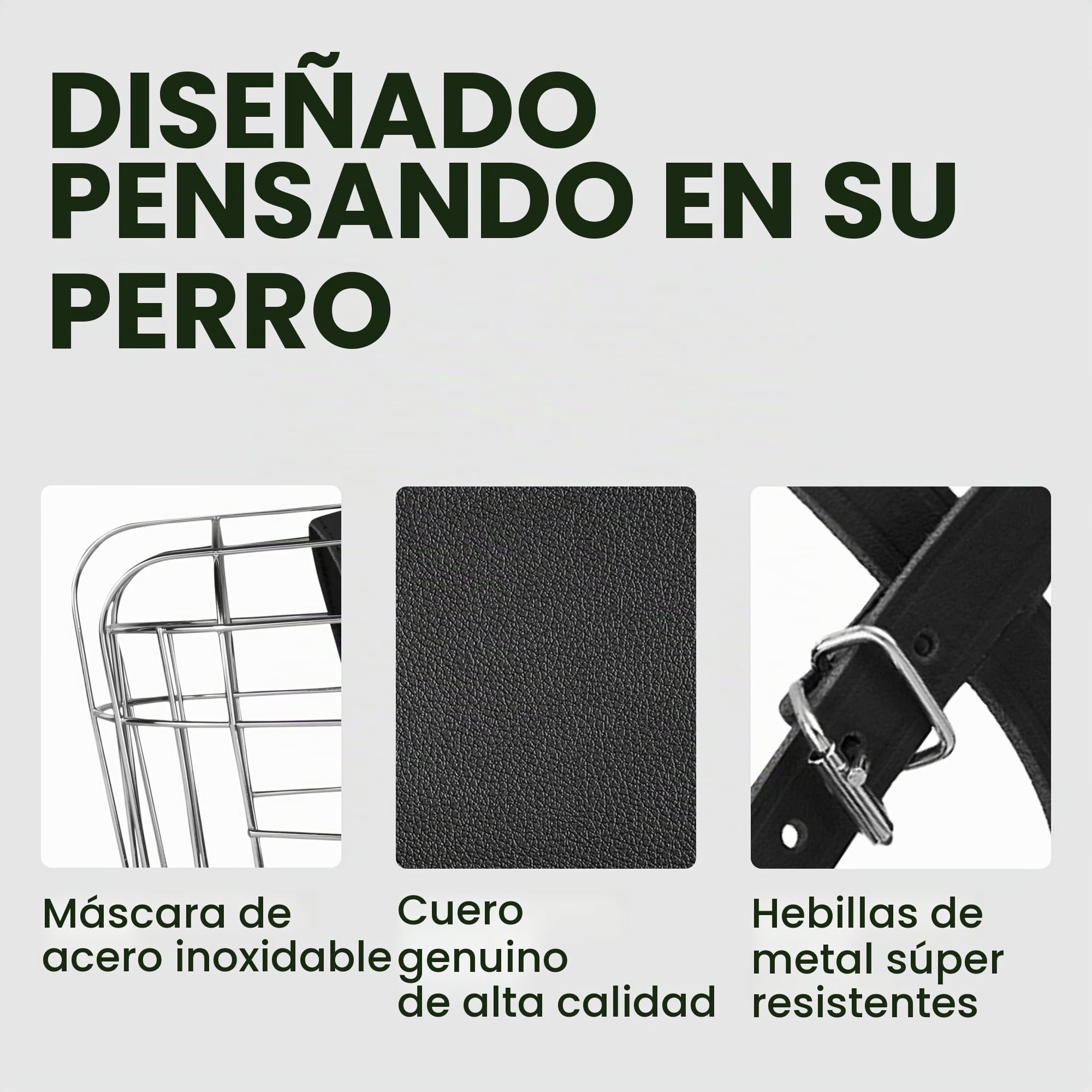 BronzeDog Bozal de Metal para Perro, Cesta de Alambre, máscara Transpirable con Correas de Cuero Ajustables, bozales para Perros extragrandes (XL)