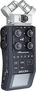 Zoom H6 6-Track Portable Recorder, Stereo Microphones, 4 XLR/TRS Inputs, Records to SD Card, USB Audio Interface, Battery Powered, for Stereo/Multitrack Audio for Video, Podcasting, and Music