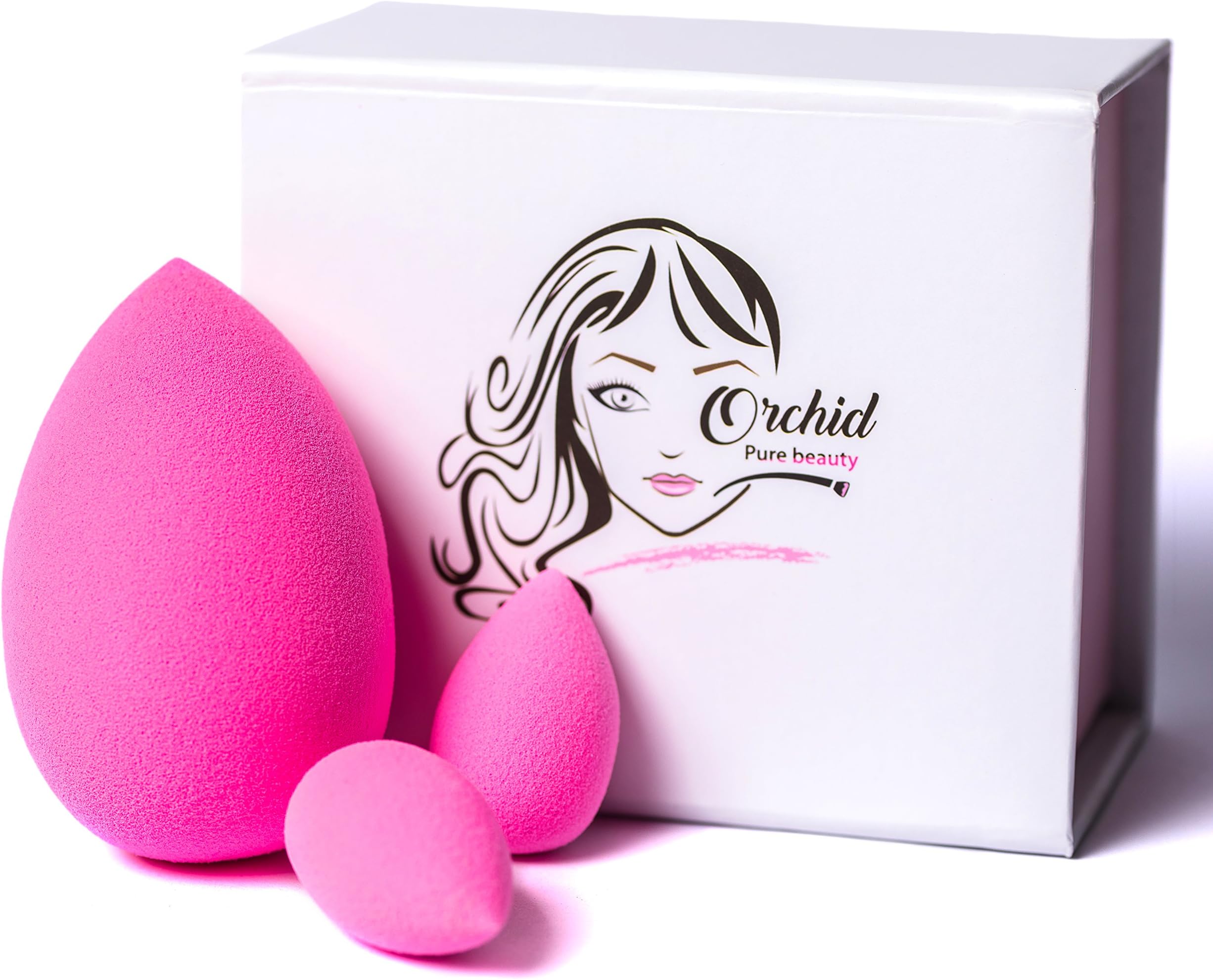 Beauty Makeup Blender Set - Full coverage complexion every time - Set of 3 luxury make up sponges - Perfecting all your real makeup techniques