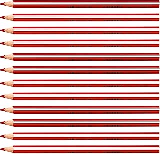 Lápiz de color triangular grueso STABILO Trio thick - Caja con 12 unidades - Color rojo