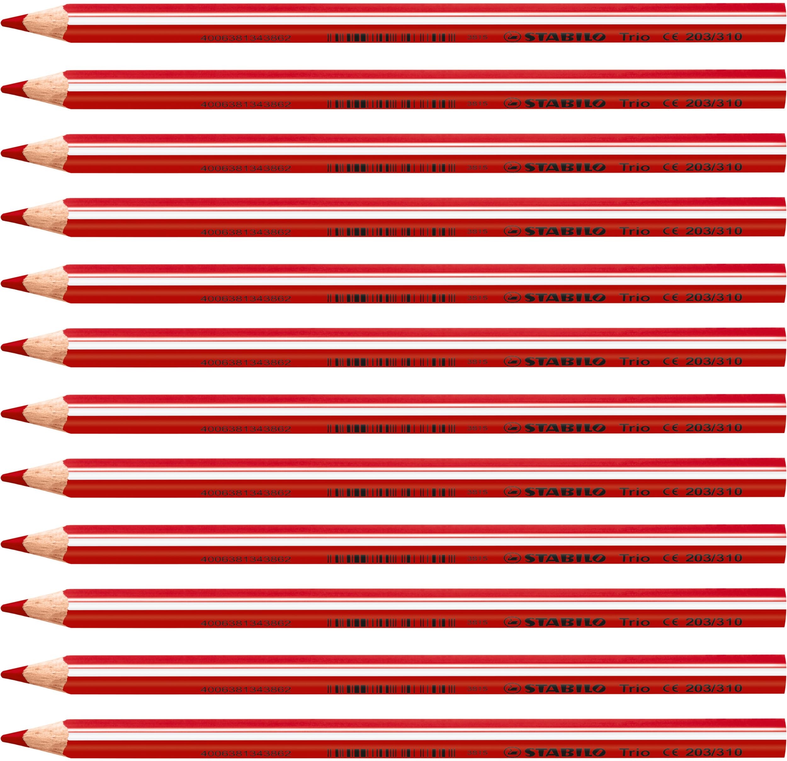 STABILO Colouring Pencil Trio Thick - Pack Of 12 - Red