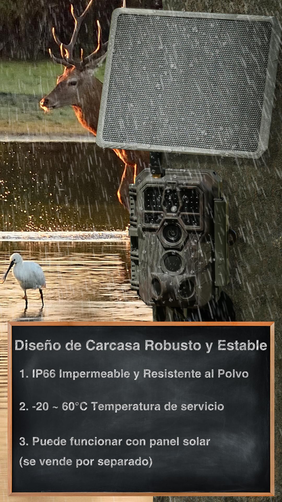 GardePro X50 Pro MAX Câmaras de Caça 4G LTE con Transmisión en Vivo, Recargable 8000mAh, Tarjeta SD Incorporada, 48MP 1296P, Camara Fototrampeo X50PLMB con Alcance de Visión Nocturna