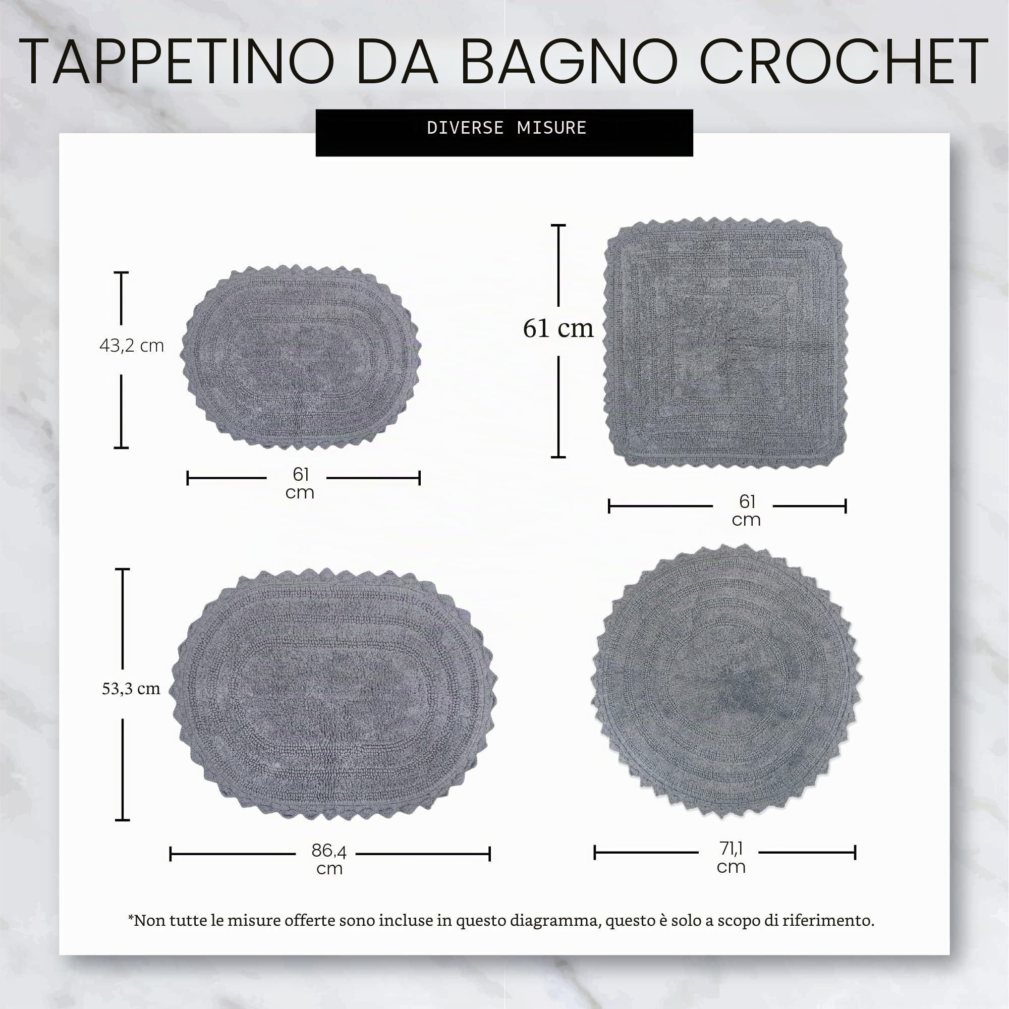 DII Oceanique Lavabile in Lavatrice, 100% Cotone Tessuto Rotondo Tappeto da Bagno Morbido e Assorbente, posizionare Vicino Vanity, Vasca da Bagno o Doccia, Diametro 71,1 cm, Malva, Mauve, Rotondo