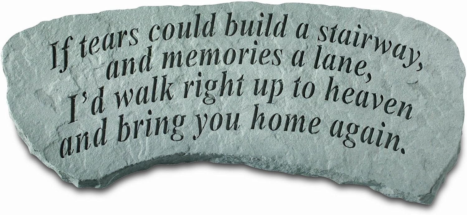 Kay Berry If Tears Remembrance Garden Bench - Personalized Stone Memorial Seat, Weatherproof Cast Concrete