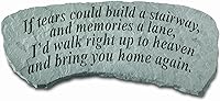 Kay Berry If Tears Remembrance Garden Bench - Personalized Stone Memorial Seat, Weatherproof Cast Concrete