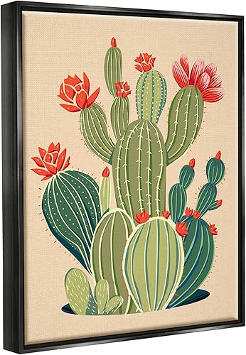 Miniatura 8 de Stupell Industries Whimsical Cactus Flower Vegetation Framed Floater Canvas Wall Art, Design by Ziwei Li