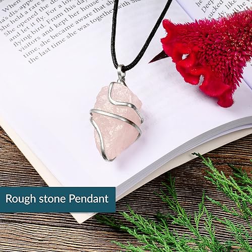 Miniatura 3 de PYOR Collar con colgante curativo de Reiki de cristal, gemas de buena suerte, prosperidad, riqueza, piedras preciosas naturales, collares de buena