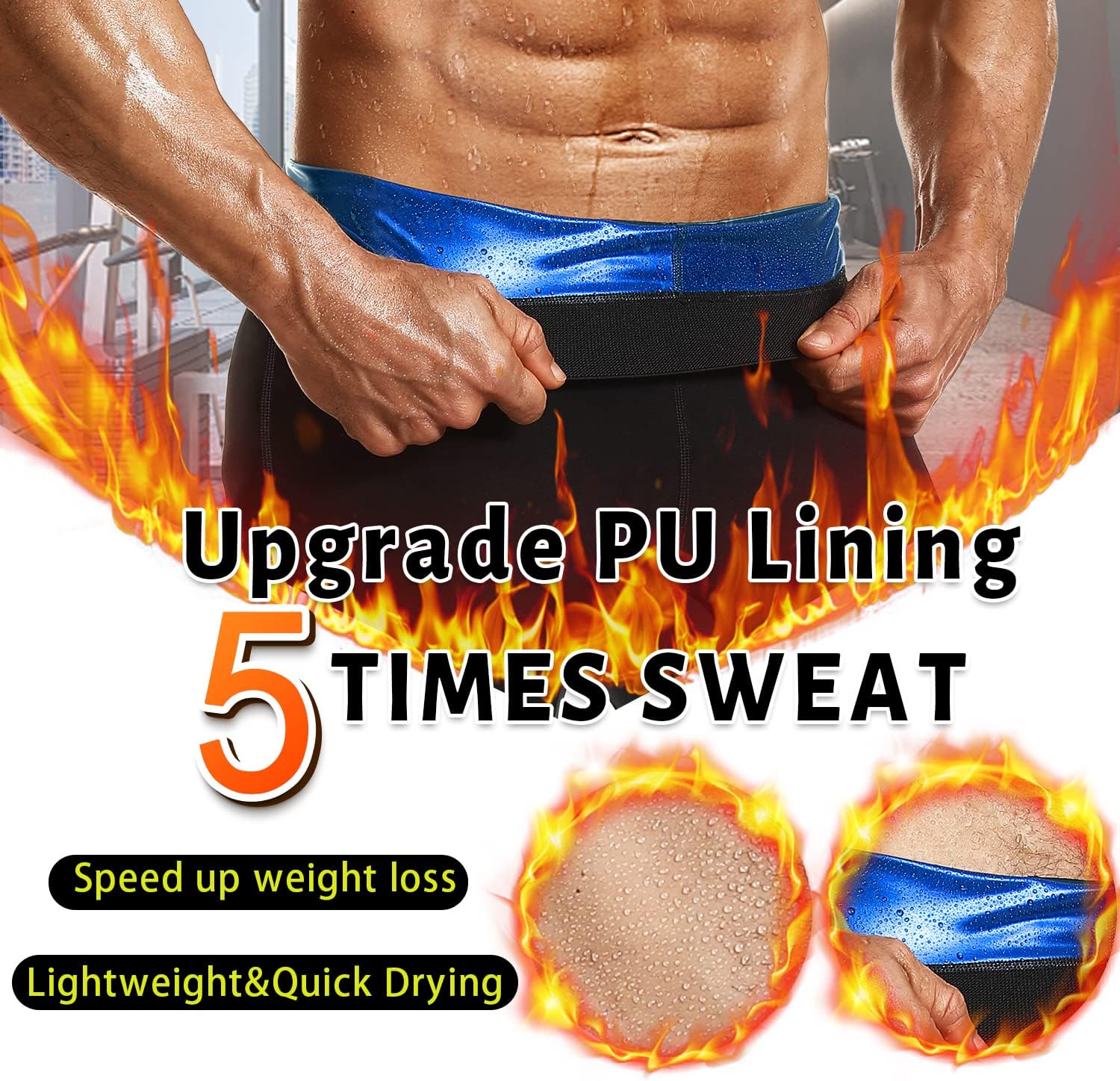 Sauna Sweat Pants for Men Compression Pants Athletic Leggings Workout Sauna suit - Image 2