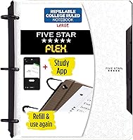 Vista 17 de Five Star Flex - Cuaderno recargable + aplicación de estudio, papel rayado universitario y carpeta de anillos TechLock de 1 pulgada con bolsillos