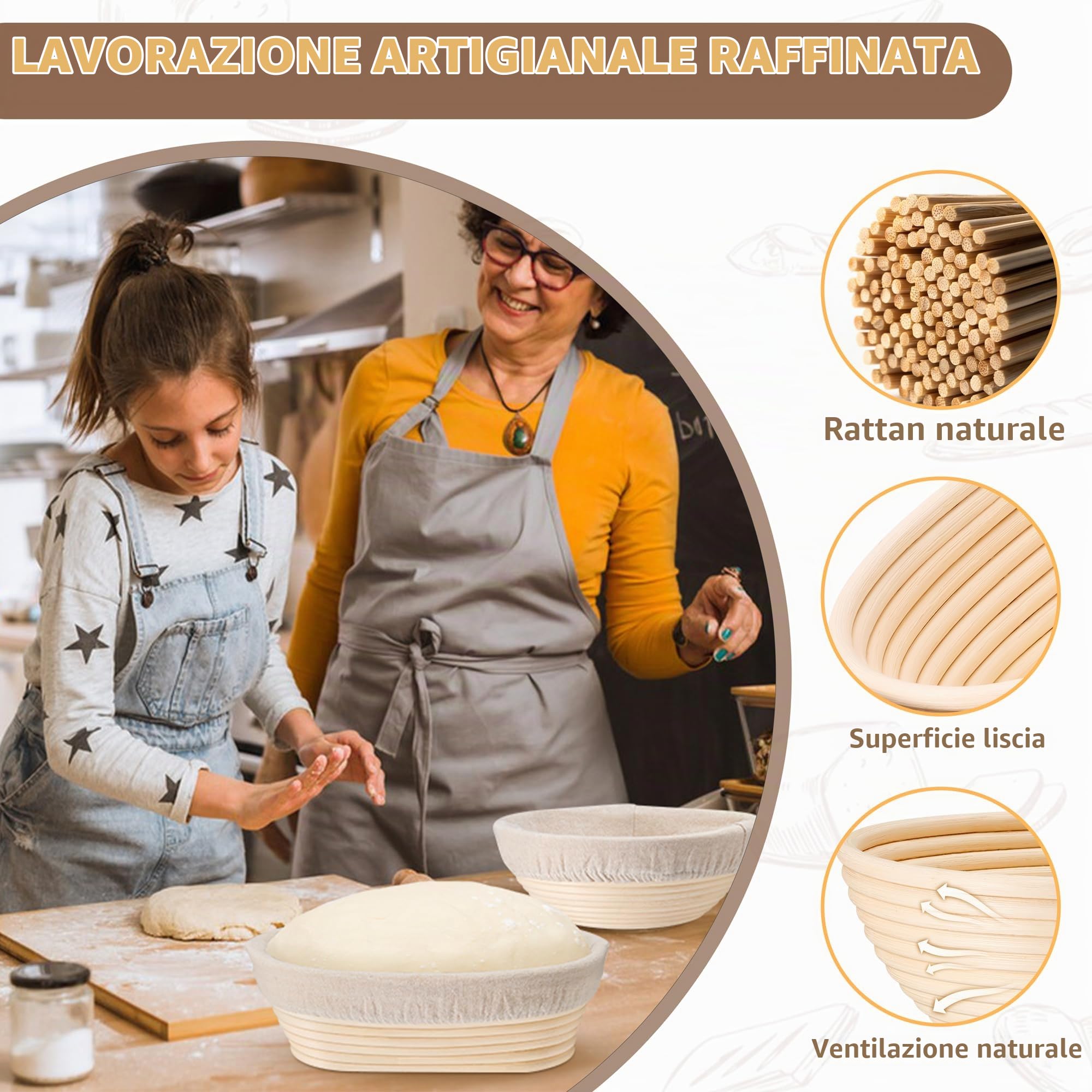 HaWare Set di cestini rotondi e ovali (7, 23 cm rotondo e 25 cm ovale)