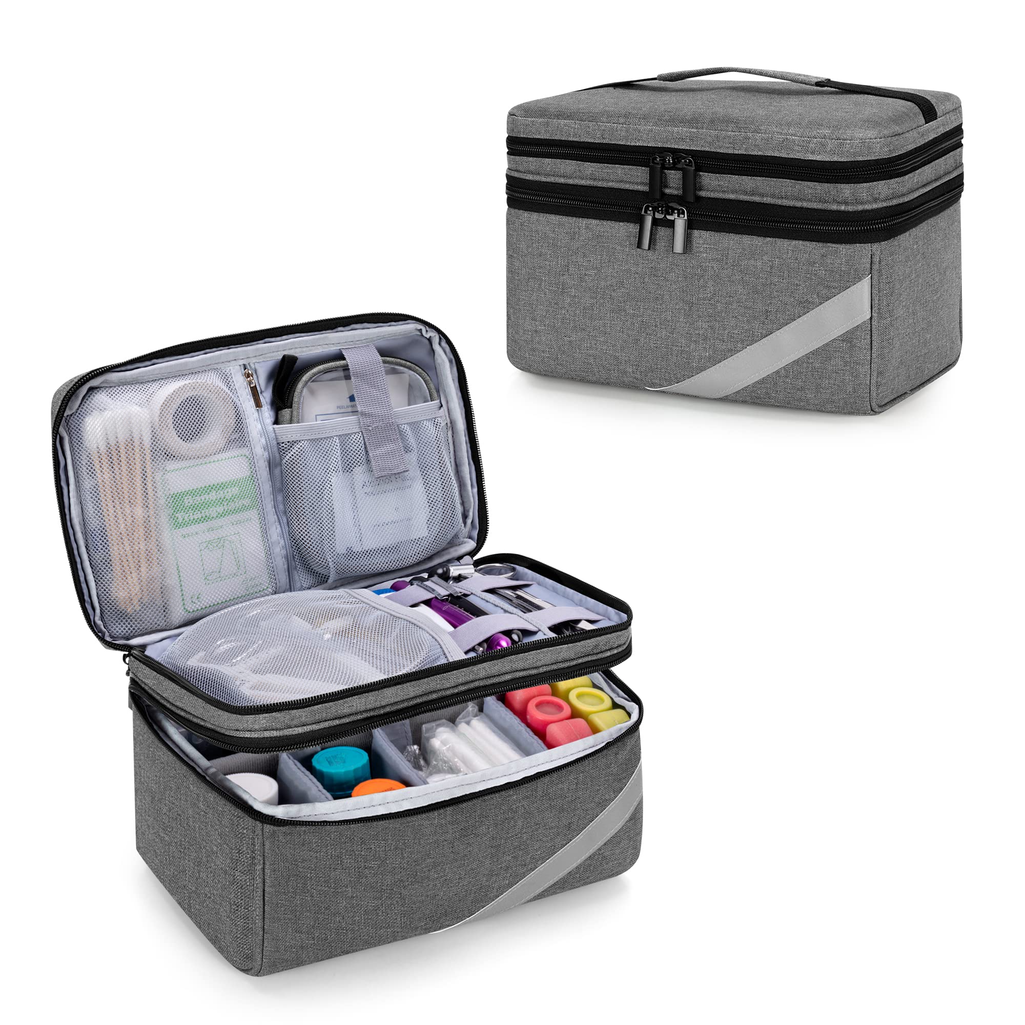 TINMAGI Sac Médical à Double Couche Vide, Sac De Transport De Stockage De Premiers Soins,organisateur De Bouteille De Pilule Pour Les Trousses Médicales D’urgence Pour La Maison, Voyage, Extérieur