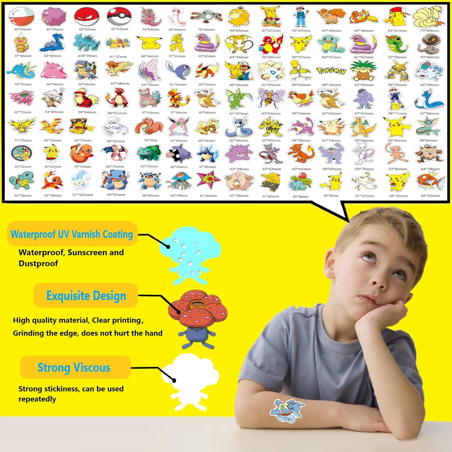 100 Pcs Anime Stickers Kawaii Cartoon Gift for Kids Teen Birthday Party Vinyl Waterproof Stickers for Water Bottle, Scrapbook, Laptop, Luggage, Phone, Cute Stickers Pack : Toys & Games