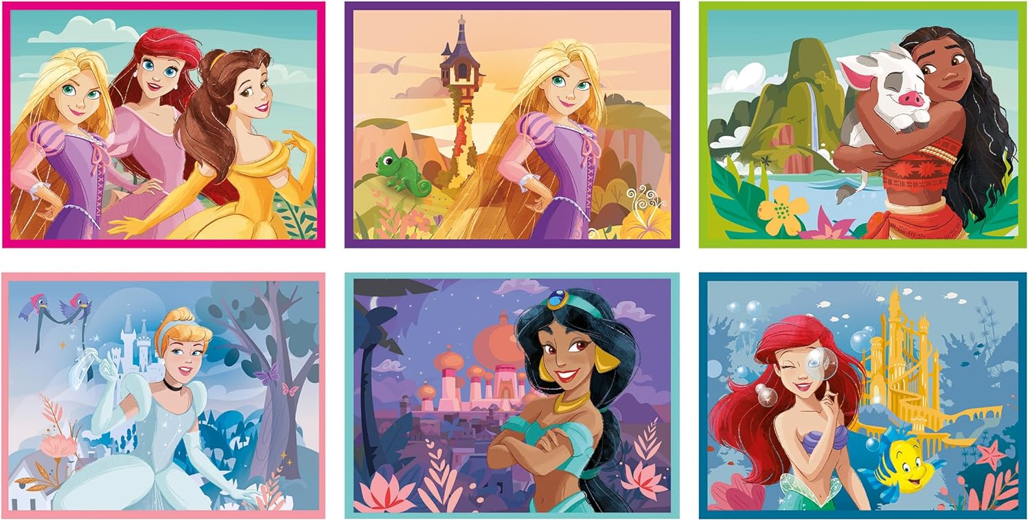 Clementoni - Disney Princess Princess-12 Pieces Children 3 Years, Cartoons, Cubes, Puzzle, Made in Italy, Multicoloured, 41197