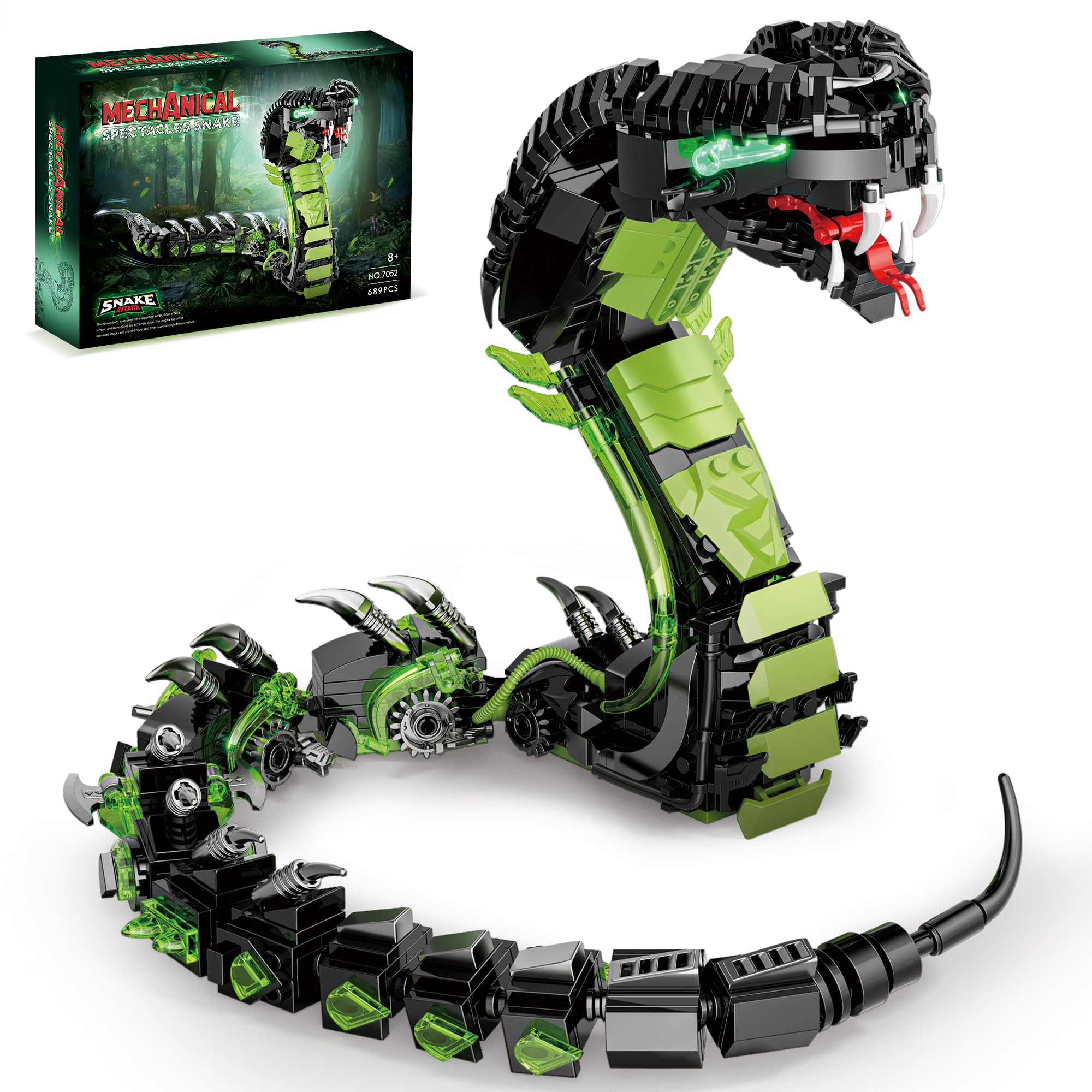 honchoes Mechanical Snake Building Set, Animal Model Cobra for Adults and Boys 14 Years & Up -689pcs