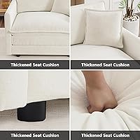 Vista 5 de Mikibama - Juego de sofá modular en forma de U, de 111.5 pulgadas para sala de estar, de 3 plazas, cómodo, con otomana movible, combinación de Beige