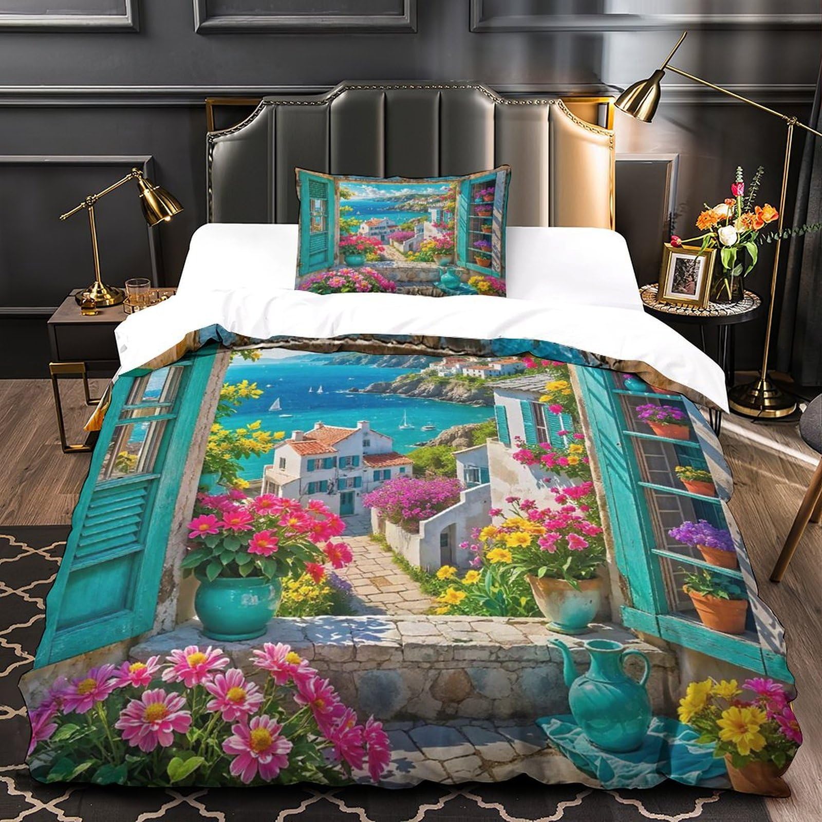 Ensemble de lit imprimé 3D avec fermeture éclair cachée pour lit enfant microfibre 135x200