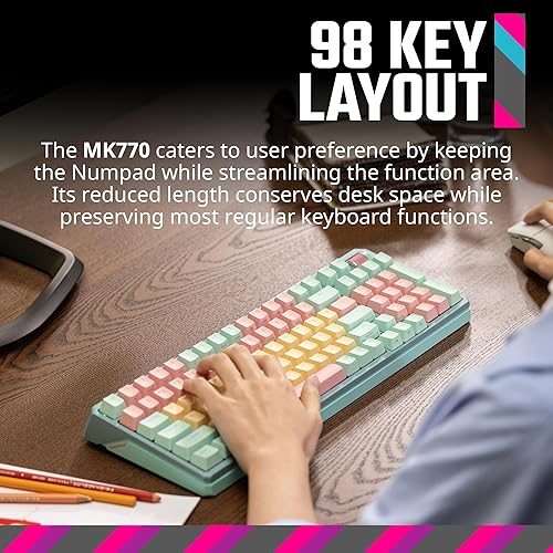 Miniatura 2 de Cooler Master MK770 Macaron Teclado mecánico inalámbrico RGB para juegos, interruptores rojos lineales Kailh Box V2, estructura de junta,