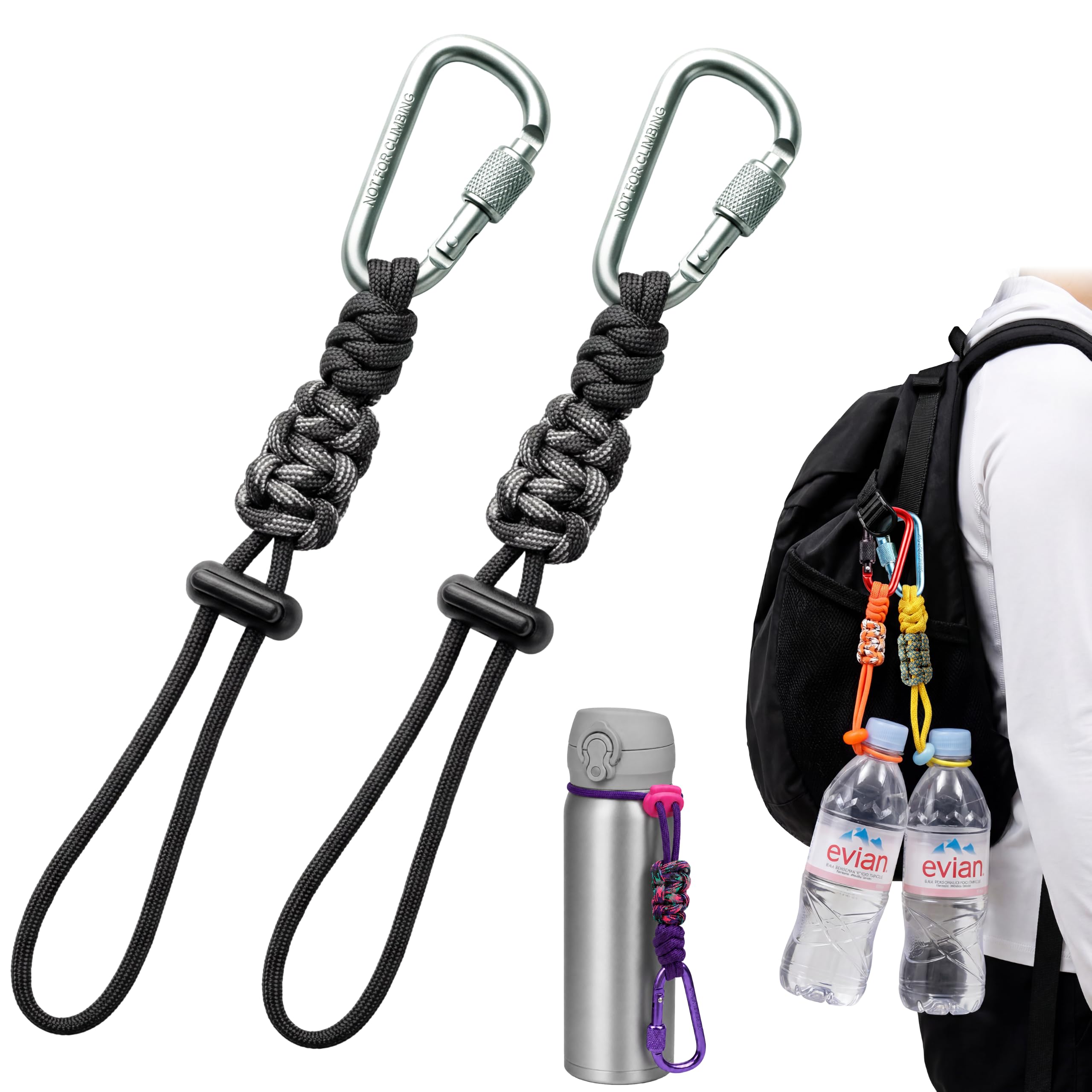 Amazon.co.jp: GOKEI ボトルホルダー パラコード ネジ式ロックカラビナ