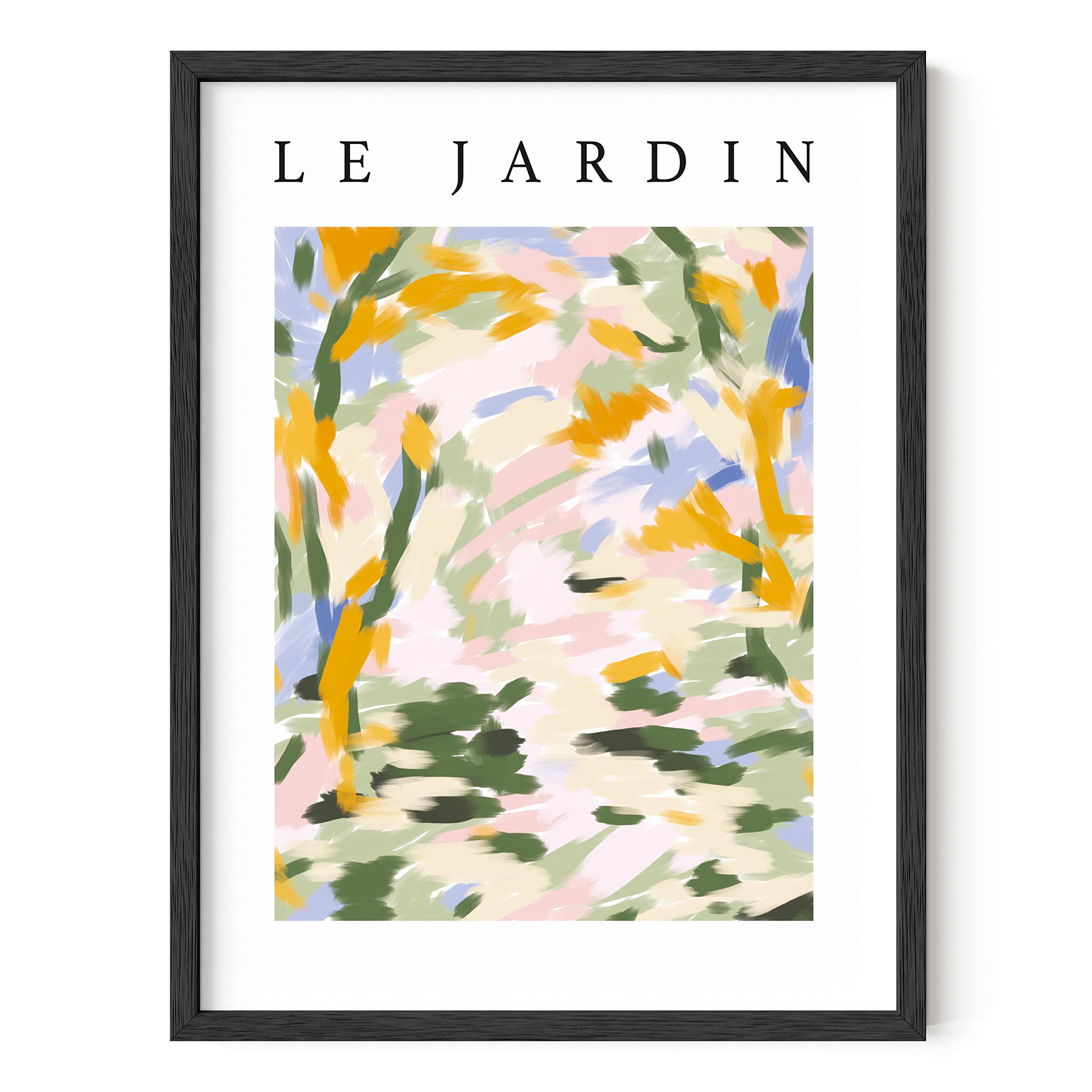 HAUS AND HUES Impressionist Wall Ar Print - Danish Pastel Wall Decor, Abstract Art Prints Posters, Pastel Wall Art, Abstract Art for Walls, 12x16 Wall Art (Beige Frame, 12x16)