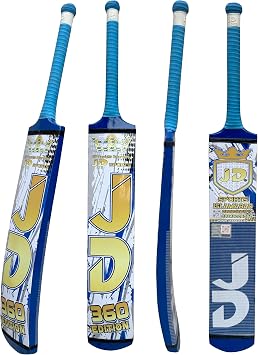 JD FMC Cricket Bat Hand Made Coconut Wood Tennis Tape Ball Full Size Adult Full Cane Long Handle Full Size 4.5"