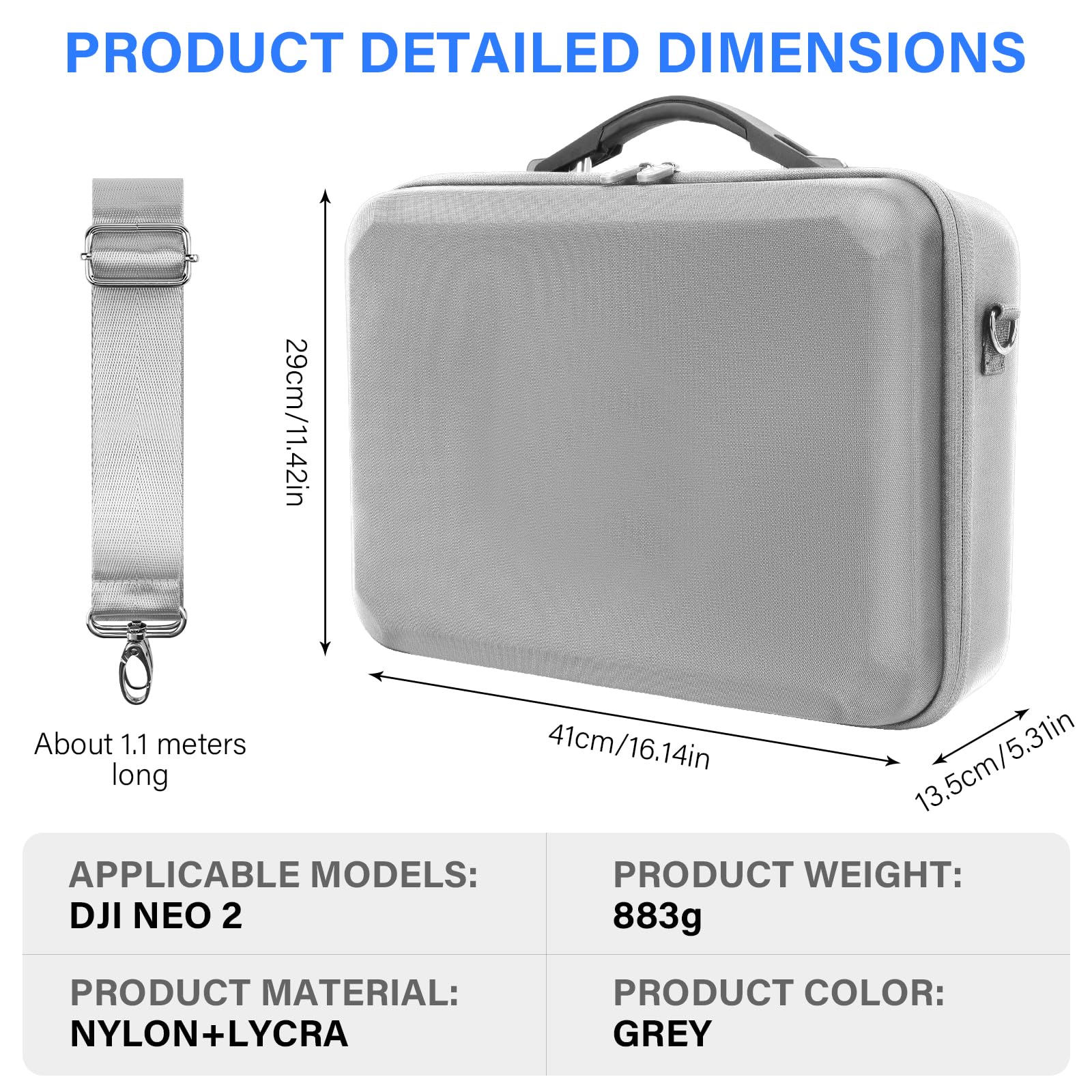 Étui Case pour DJI Neo 2 et Goggles N3, Sacoche pour DJI Neo 2 Motion Fly More Combo Accessoires, pour Goggles N3 et RC Motion 3 Transport Boîte de Voyage, pour Rangement Drone