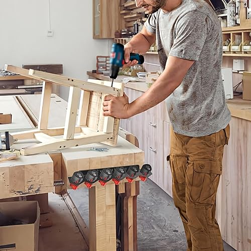 Miniatura 2 de Herbert-fty Soporte de batería de metal para Milwaukee M12, estante de montaje en pared para batería M12 de 12 V, almacenamiento de batería M12 con