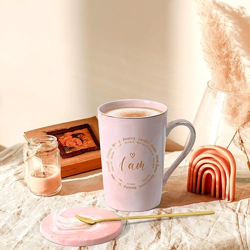 Miniatura 2 de YHRJWN - Regalos cristianos para mujeres, regalos católicos para mujer, taza de café I Am, regalos religiosos inspiradores espirituales de