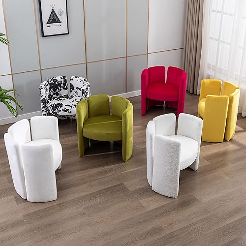 Miniatura 29 de Sillas de comedor modernas de terciopelo, bonitas sillas laterales tapizadas para sala de estar/comedor/área de recepción, estampado de vaca negra