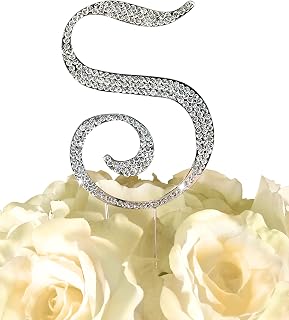 Monogram Wedding Cake Topper Letter with Crystals - 1 Large Letter