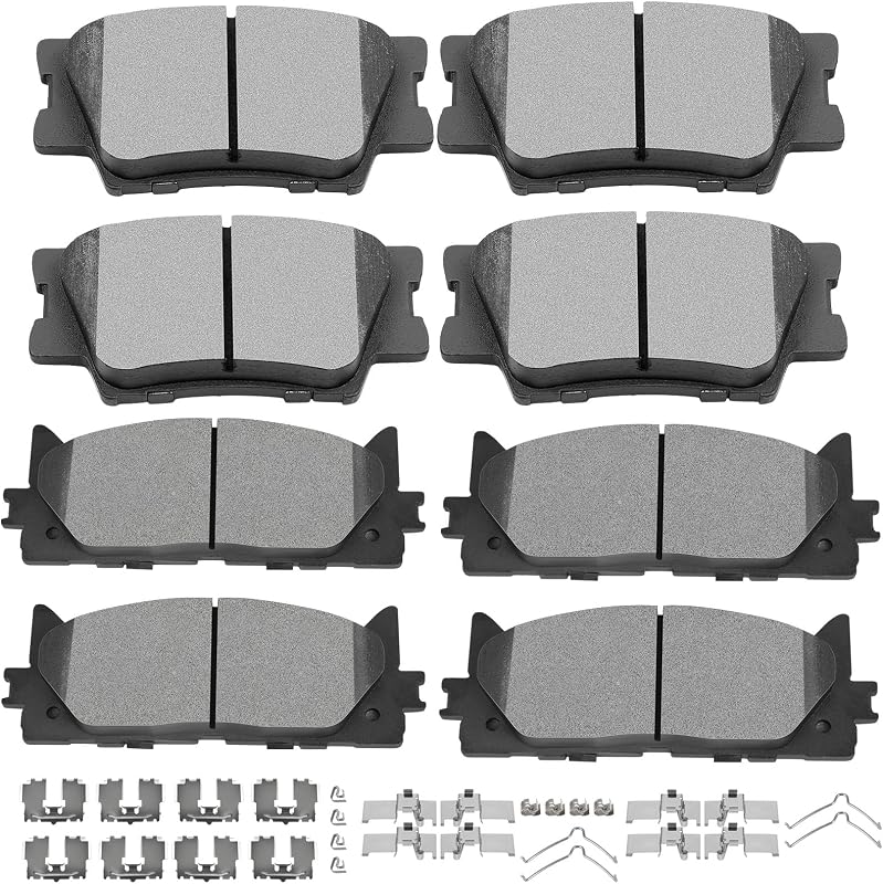 Jogo de pastilhas de freio dianteiras cerâmicas SCITOO D1293 D1212 para Lexus ES350, Toyota Avalon e Camry – 8 unidades
